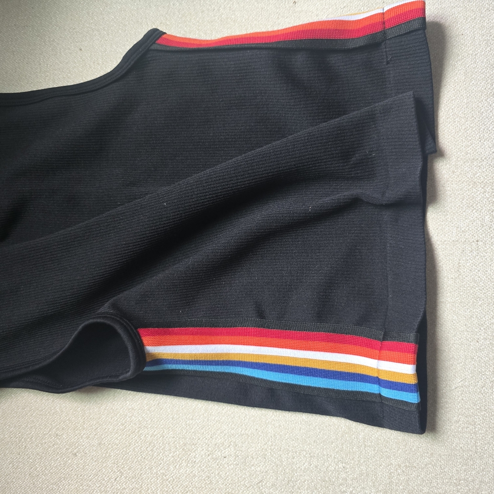 Black Tank Top with Rainbow Stripes